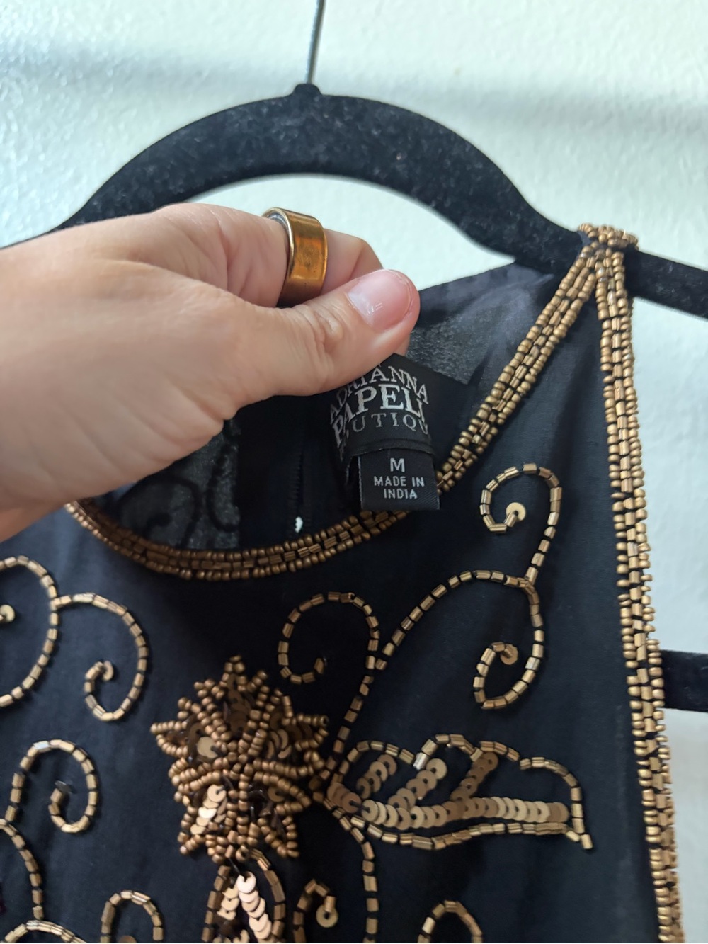 Adrianna Papell Black beaded Top - Picture 2 of 5